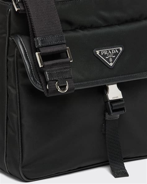 prada nylon black shoulder|Prada nylon saffiano bag.